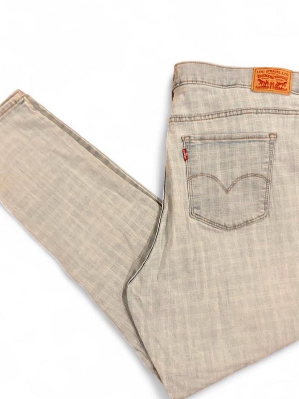 Levi's 721 High Rise Skinny Women’s 18W Jeans Light Wash Plaid Stretch Denim